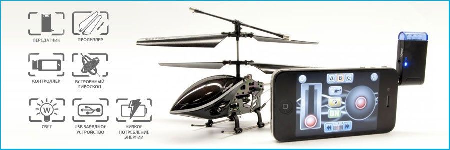 i-Helicopter – это вертолет, которым вы можете с легкостью управлять вашим iPhone, iPad и iPod Touch и любым устройством на ОС Android.