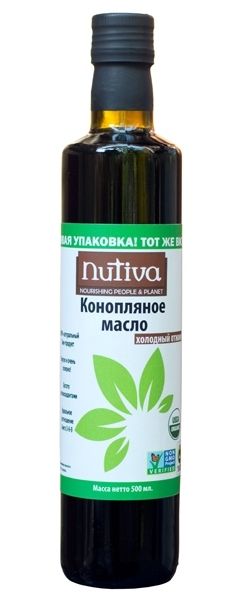 Конопляное масло холодного отжима Nutiva