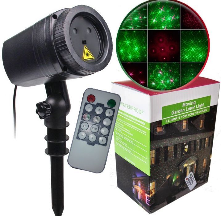 Лазерный Новогодний проектор с пультом, изображениями