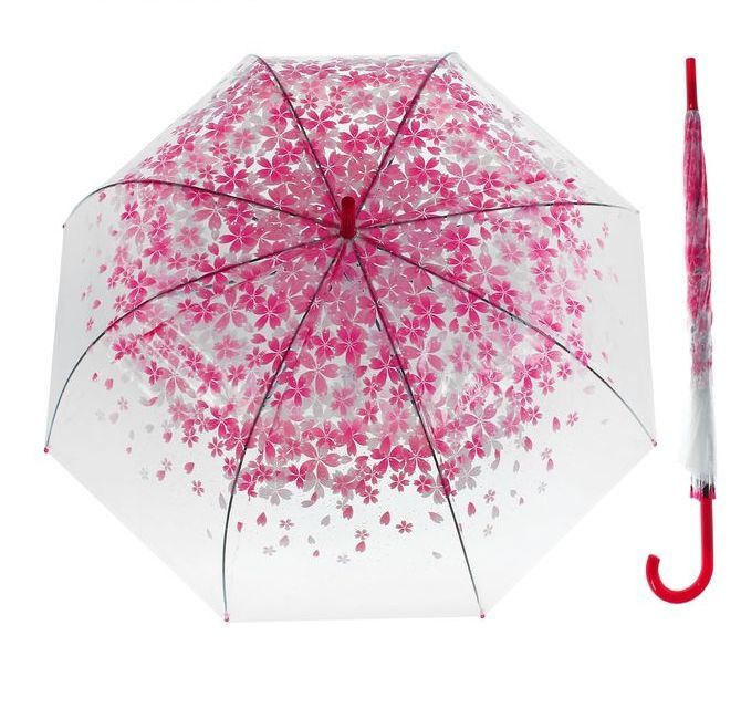 Детский зонт Сакура прозрачный, полуавтомат