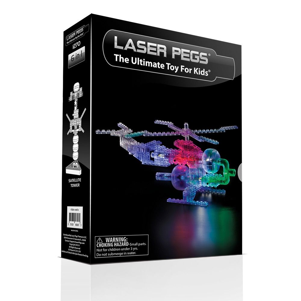 Конструктор «Вертолёт», светодиодный набор 8 в 1 lego от Laser Pegs